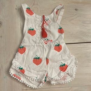 Girls strawberry romper
